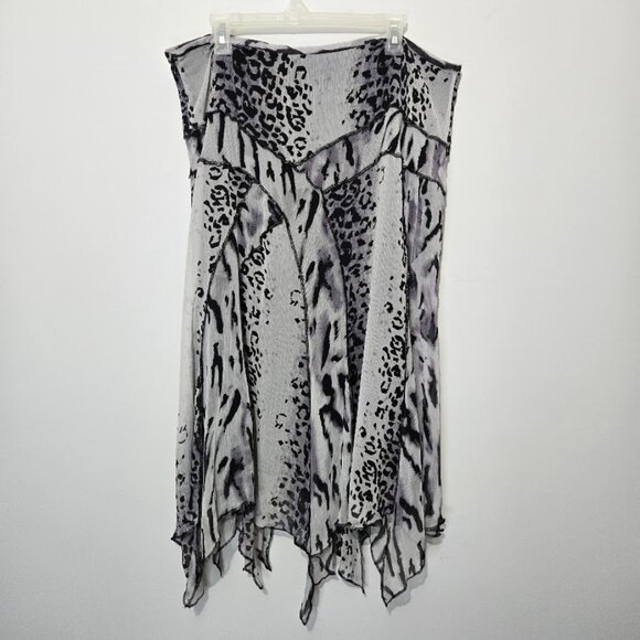 Lane Bryant Animal Print Skirt Size 18 Fairy Goth Festival Whimsigoth Asymmetric - Picture 4 of 10